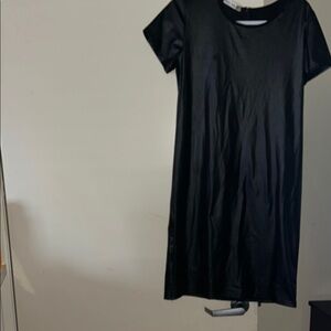 Black Faux Leather Dress